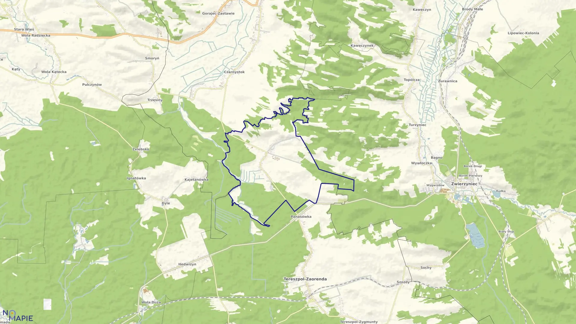 Mapa obrębu LIPOWIEC w gminie tereszpol