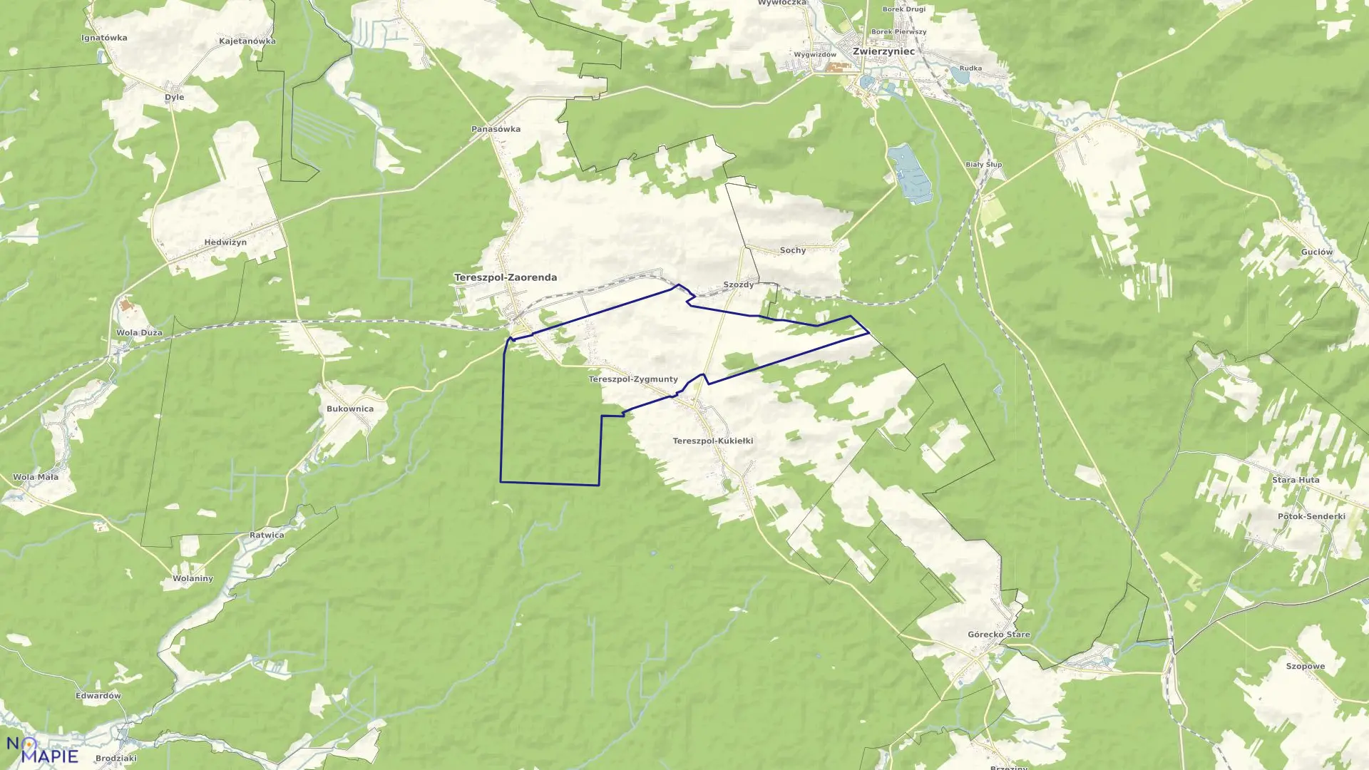 Mapa obrębu TERESZPOL ZYGMUNTY w gminie tereszpol